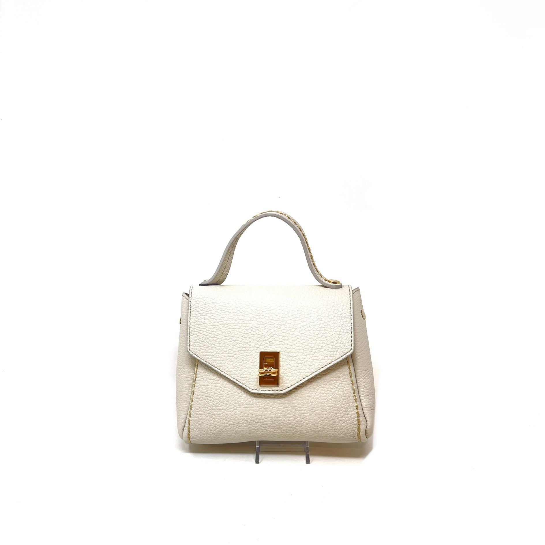 Plinio Visona Turn lock Flap Mini Bag PV-20640-LATTE - Big Bag NY