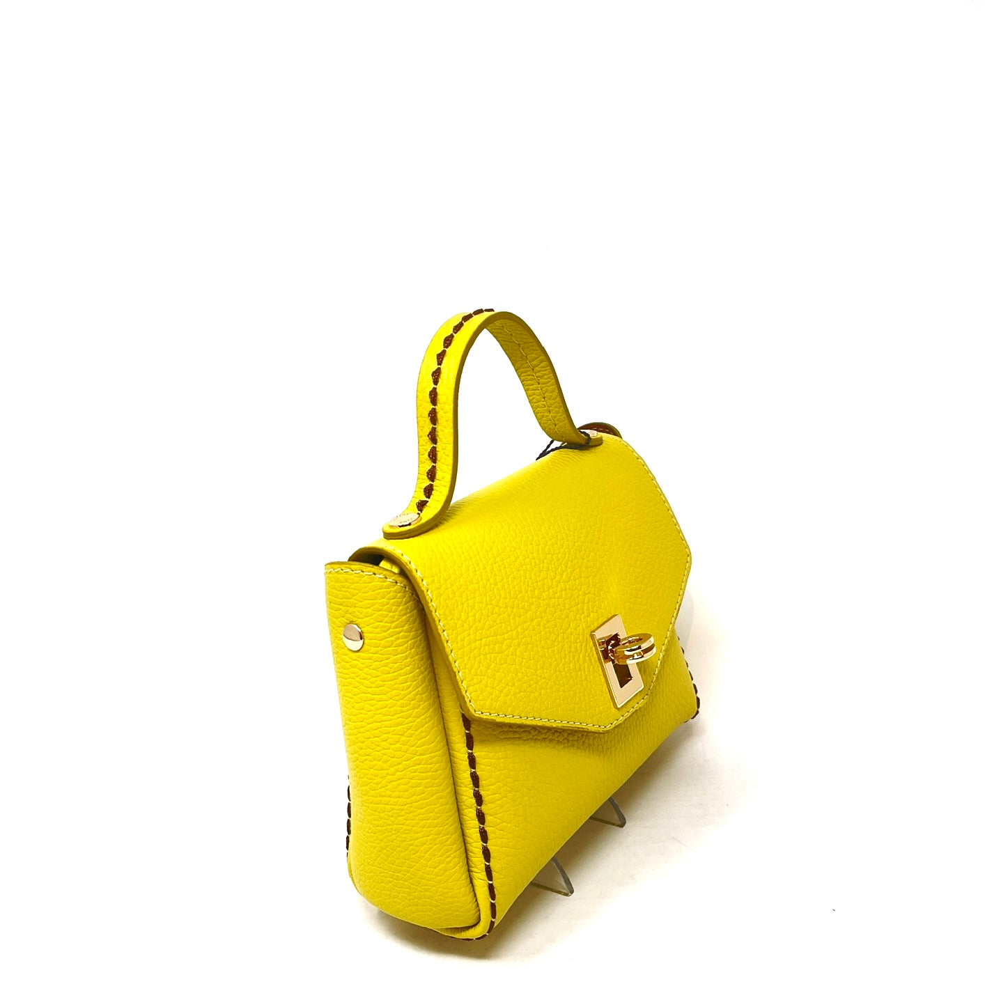 Plinio Visona Turn lock Flap Mini Bag PV-20640-LIMONE - Big Bag NY