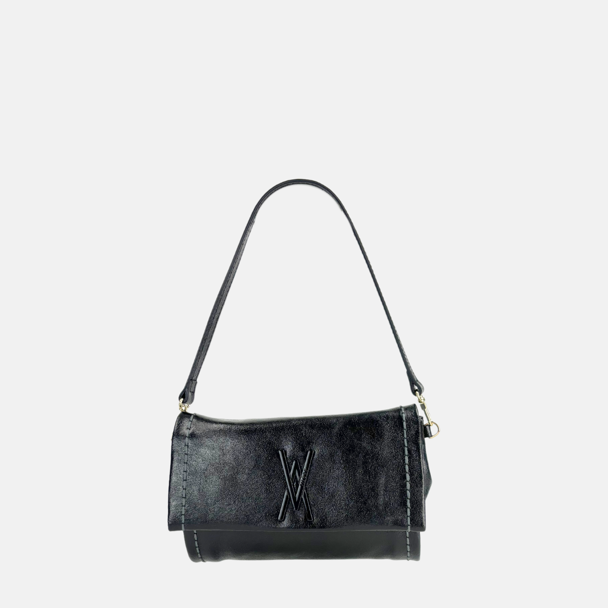 Plinio Visona VALENTINA Small Metallic Flap Clutch - Big Bag NY