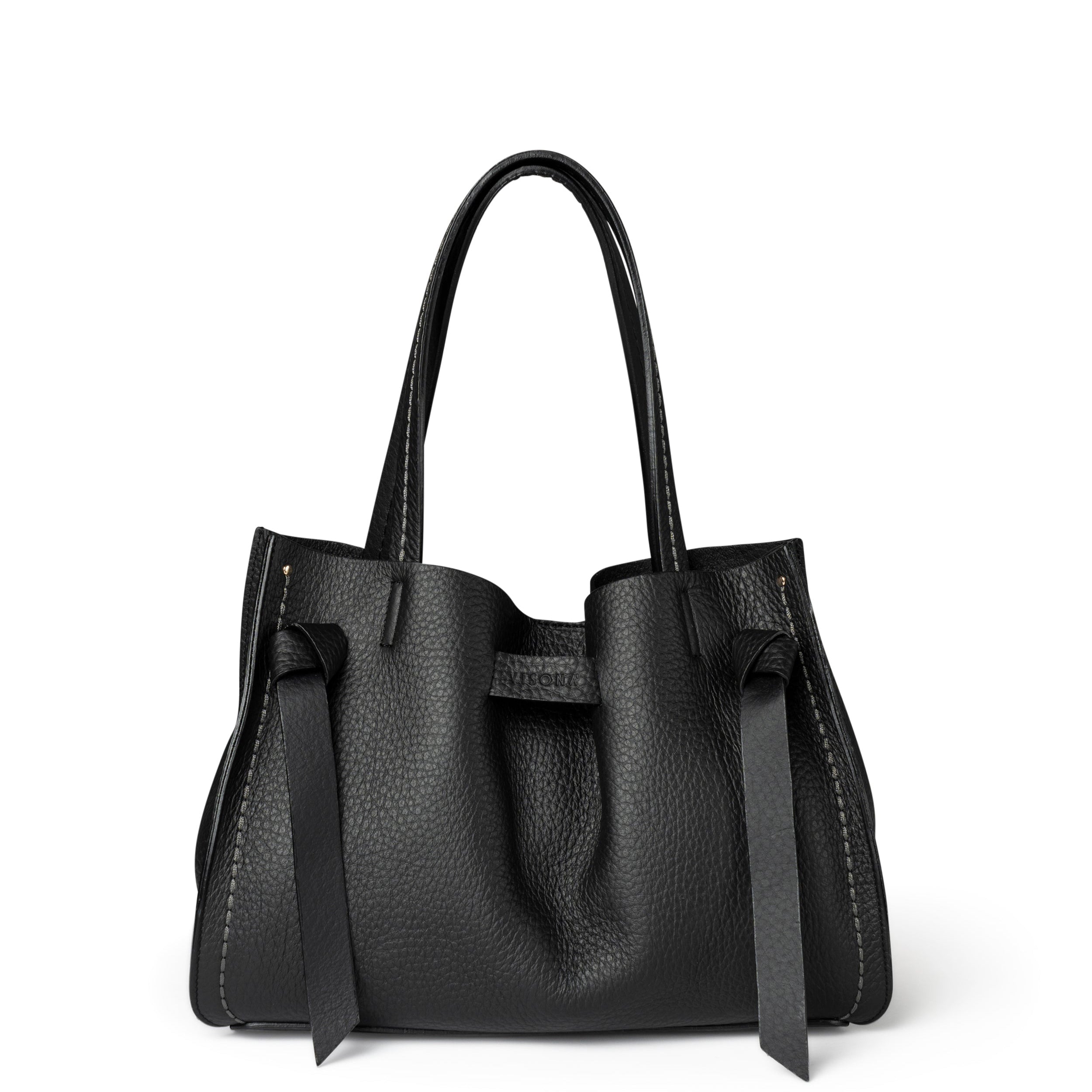 Plinio Visona VITTORIA Medium Tote Bag Black - Big Bag NY
