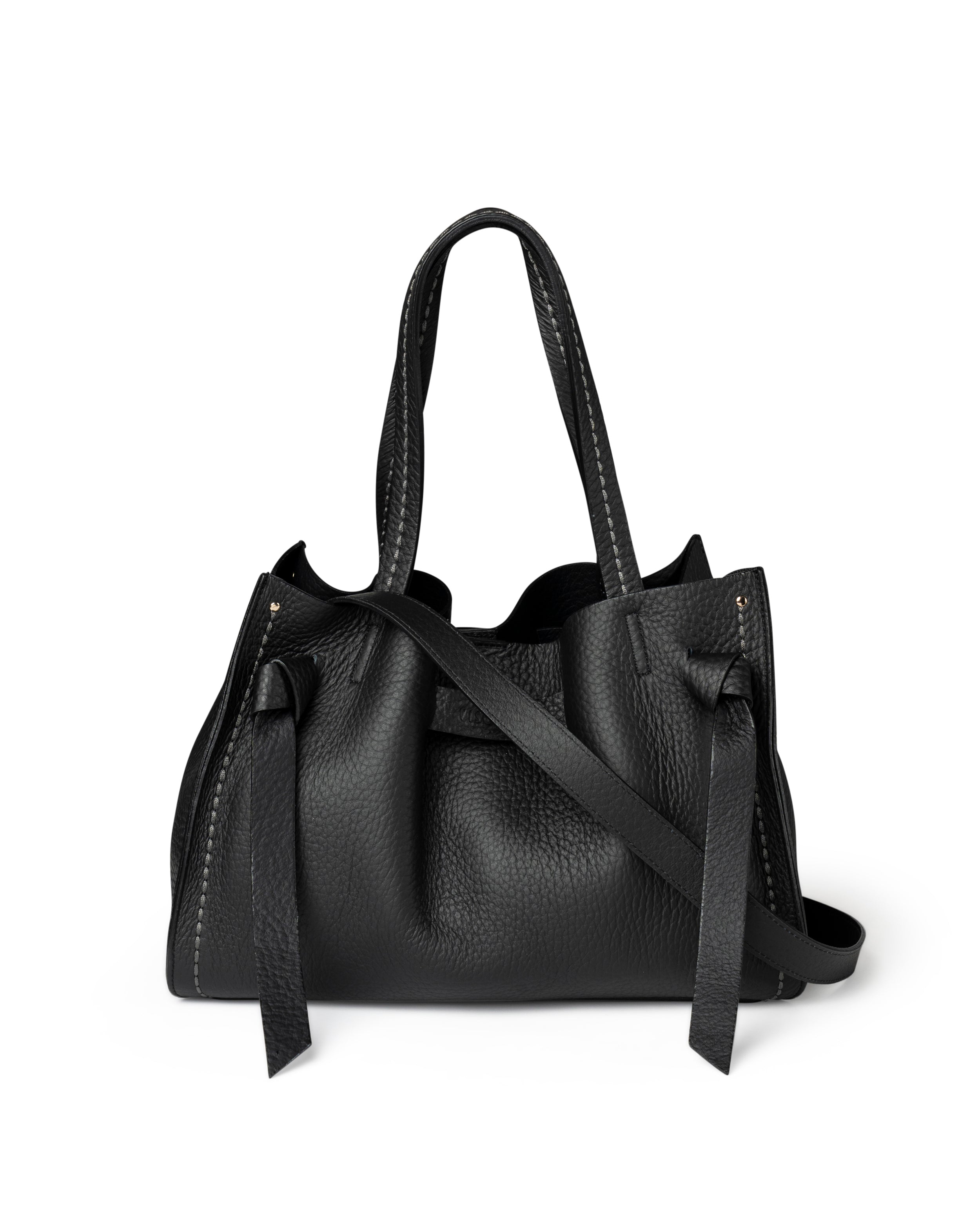 Plinio Visona VITTORIA Medium Tote Bag Black - Big Bag NY