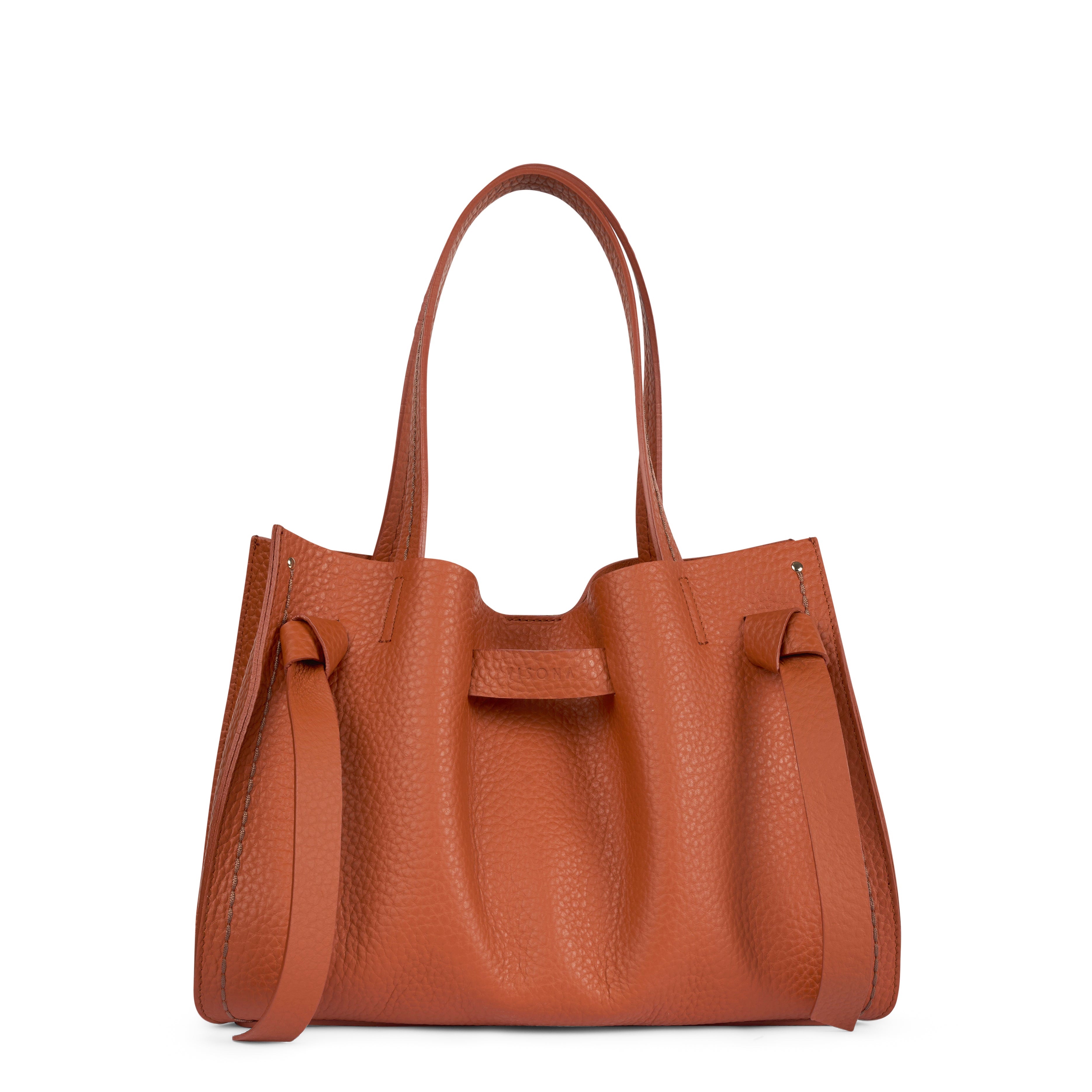 Plinio Visona VITTORIA Medium Tote Bag Burnt Orange