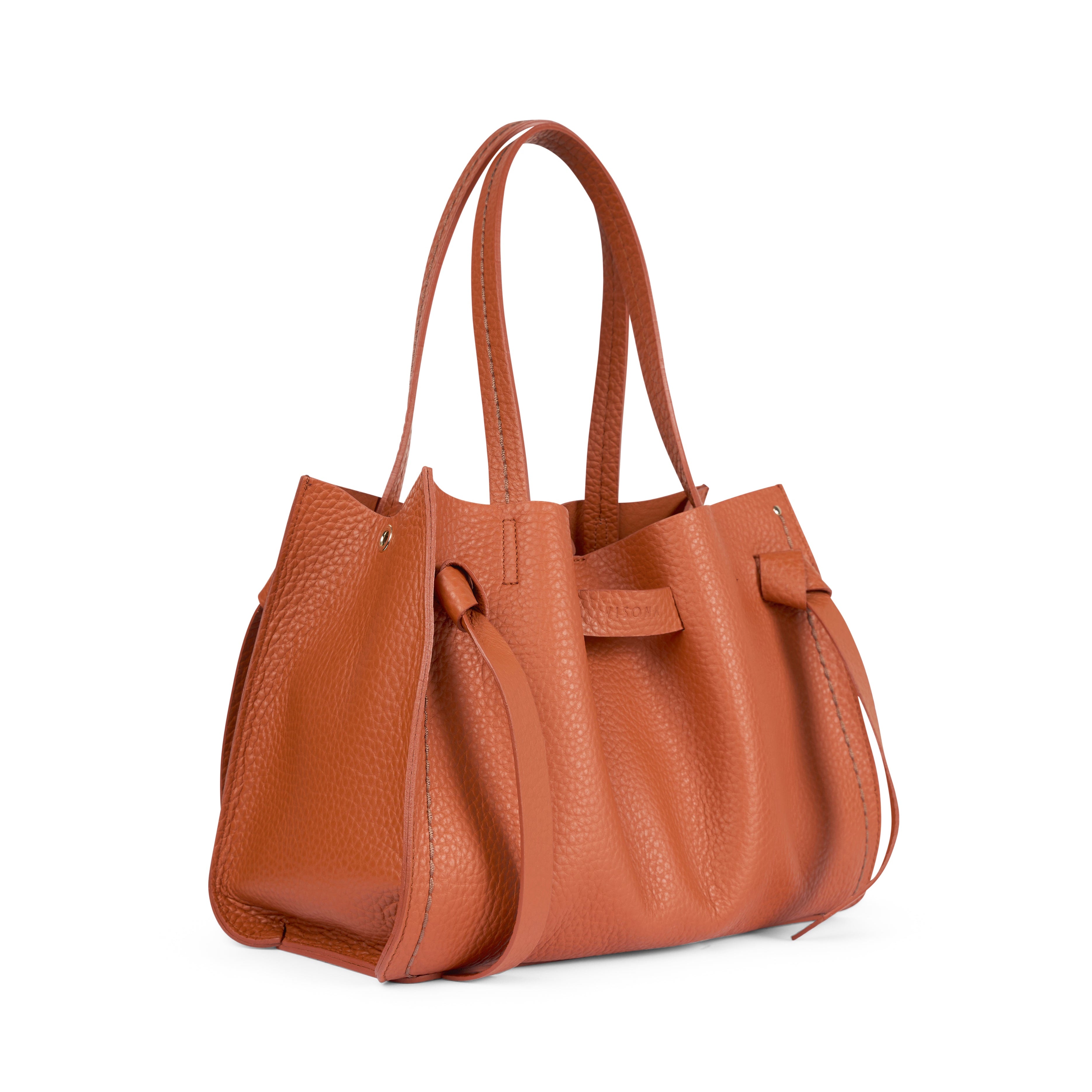 Plinio Visona VITTORIA Medium Tote Bag Burnt Orange