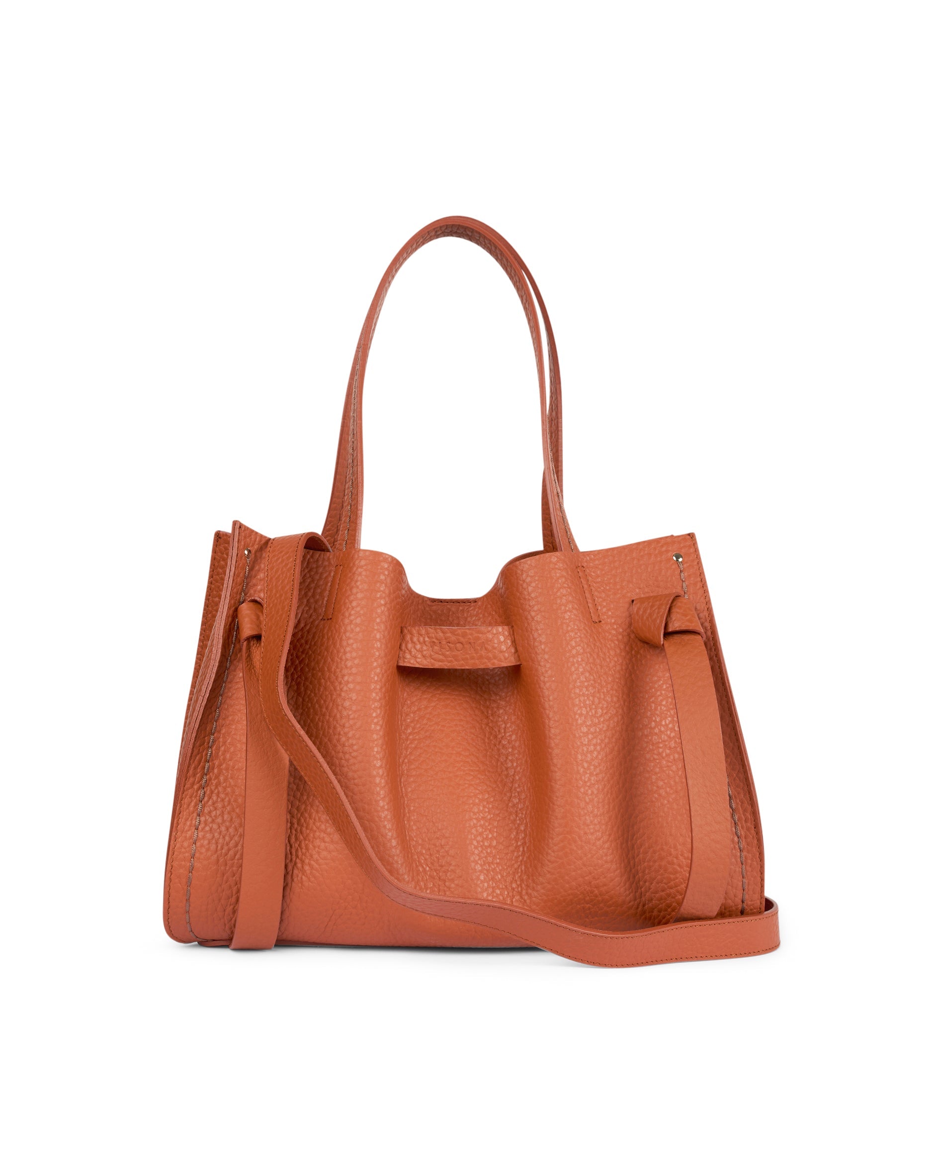 Plinio Visona VITTORIA Medium Tote Bag Burnt Orange