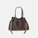 Plinio Visona VITTORIA Medium Tote Bag in Brown Suede - Big Bag NY