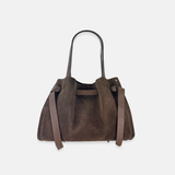 Plinio Visona VITTORIA Medium Tote Bag in Brown Suede - Big Bag NY