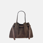 Plinio Visona VITTORIA Medium Tote Bag in Brown Suede - Big Bag NY
