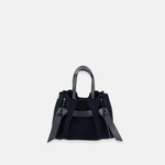 Plinio Visona VITTORIA Mini Tote Bag in Black Suede - Big Bag NY