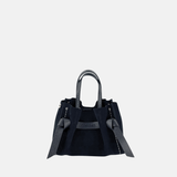 Plinio Visona VITTORIA Mini Tote Bag in Black Suede - Big Bag NY