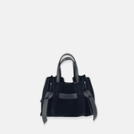 Plinio Visona VITTORIA Mini Tote Bag in Black Suede - Big Bag NY