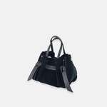 Plinio Visona VITTORIA Mini Tote Bag in Black Suede - Big Bag NY