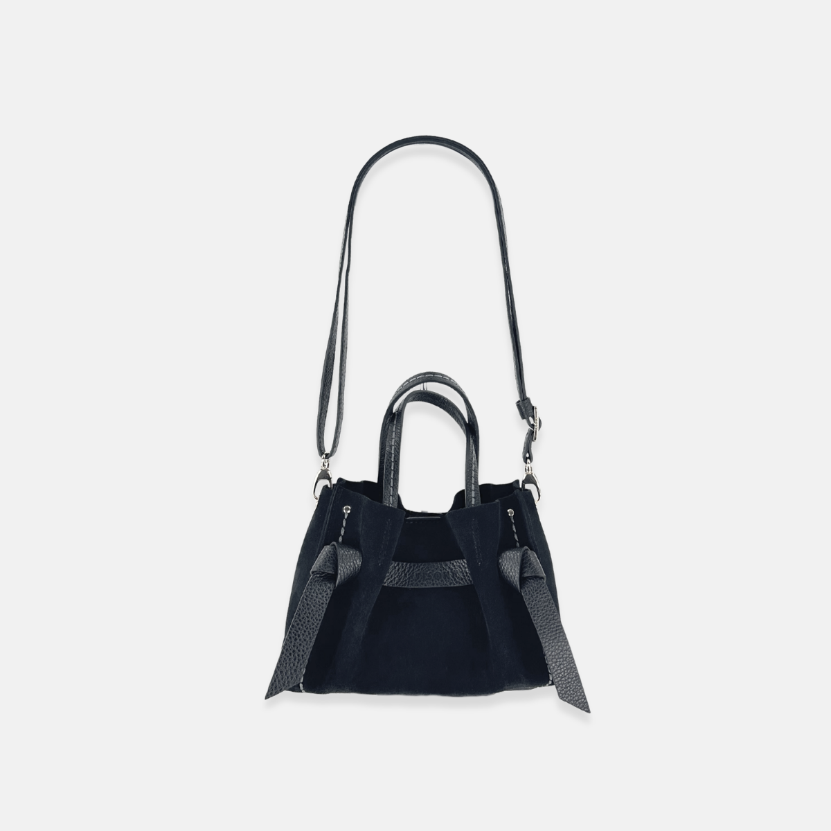 VITTORIA Mini Tote Bag in Black Suede – Big Bag