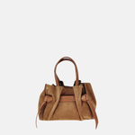 Plinio Visona VITTORIA Mini Tote Bag in Caramel Suede - Big Bag NY