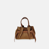 Plinio Visona VITTORIA Mini Tote Bag in Caramel Suede - Big Bag NY