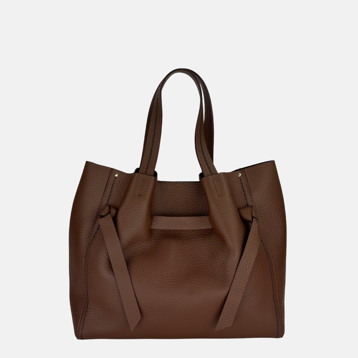 Plinio Visona VITTORIA Queen Extra Large Leather Tote Walnut - Big Bag NY