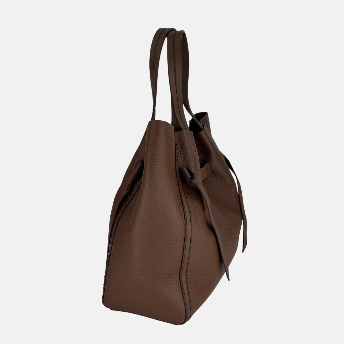 Plinio Visona VITTORIA Queen Extra Large Leather Tote Walnut - Big Bag NY 1