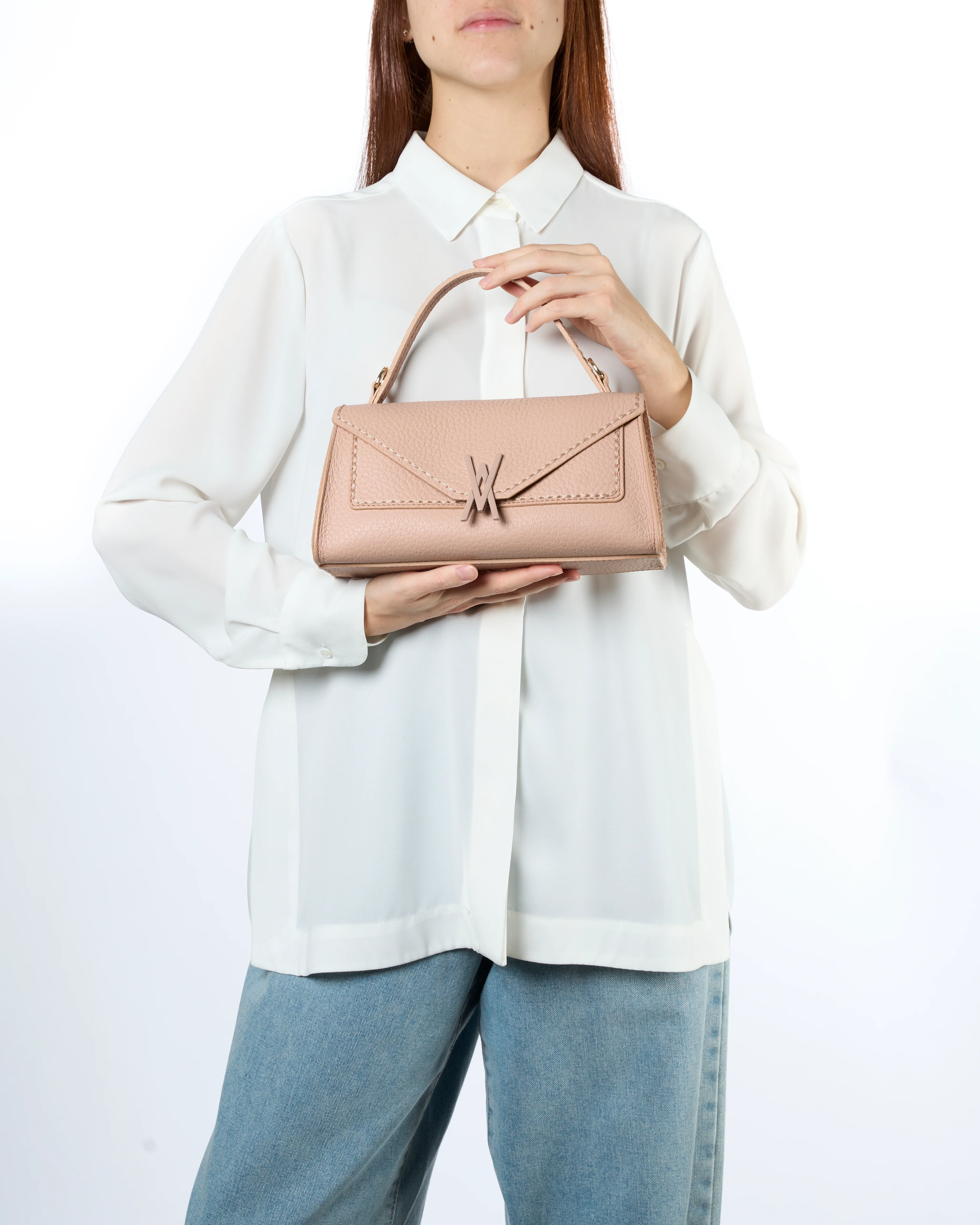 Plinio Visona Valentina Small Envelope Flap Bag in Pink - Big Bag NY