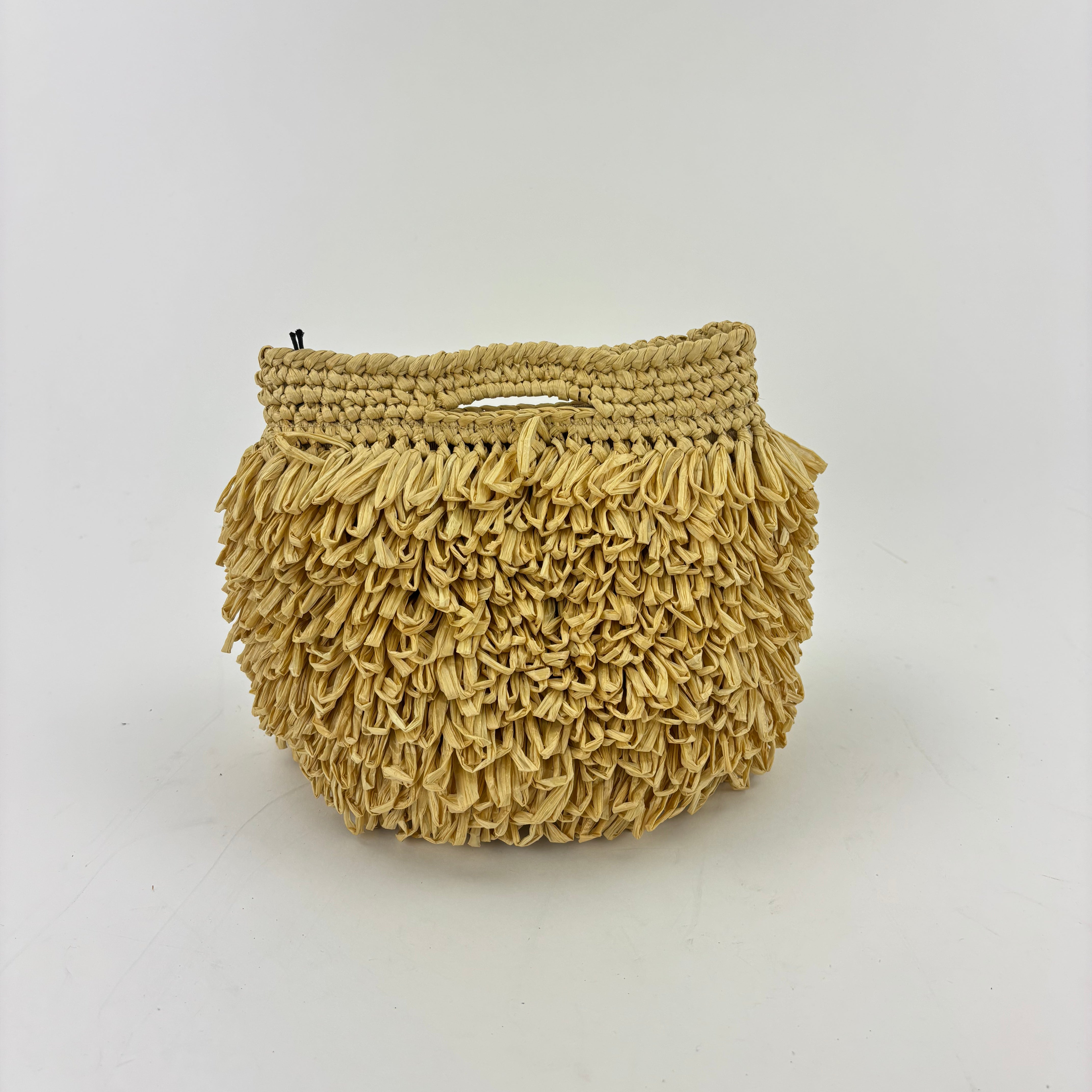 Poof Clutch with Chain Strap in Natural - Big Bag NY