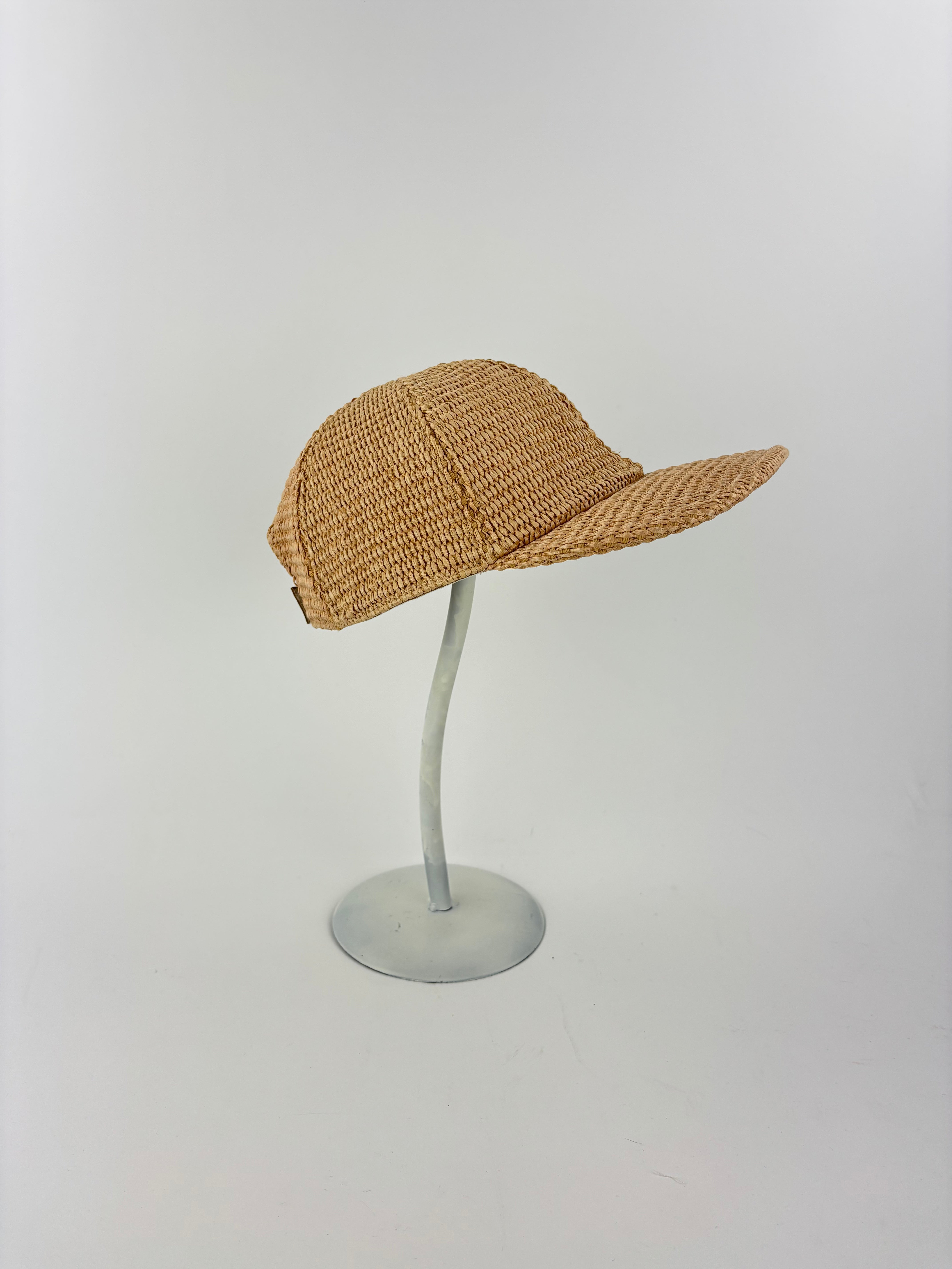 Raffia Effect Baseball Cap Natural - Big Bag NY