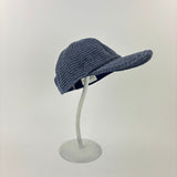 Raffia Effect Baseball Cap Slate Blue - Big Bag NY