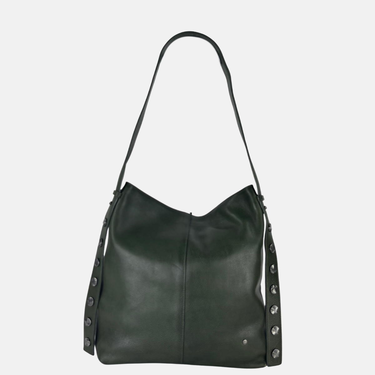 Rehard Studded Large Shoulder Tote in Olive - Big Bag NY