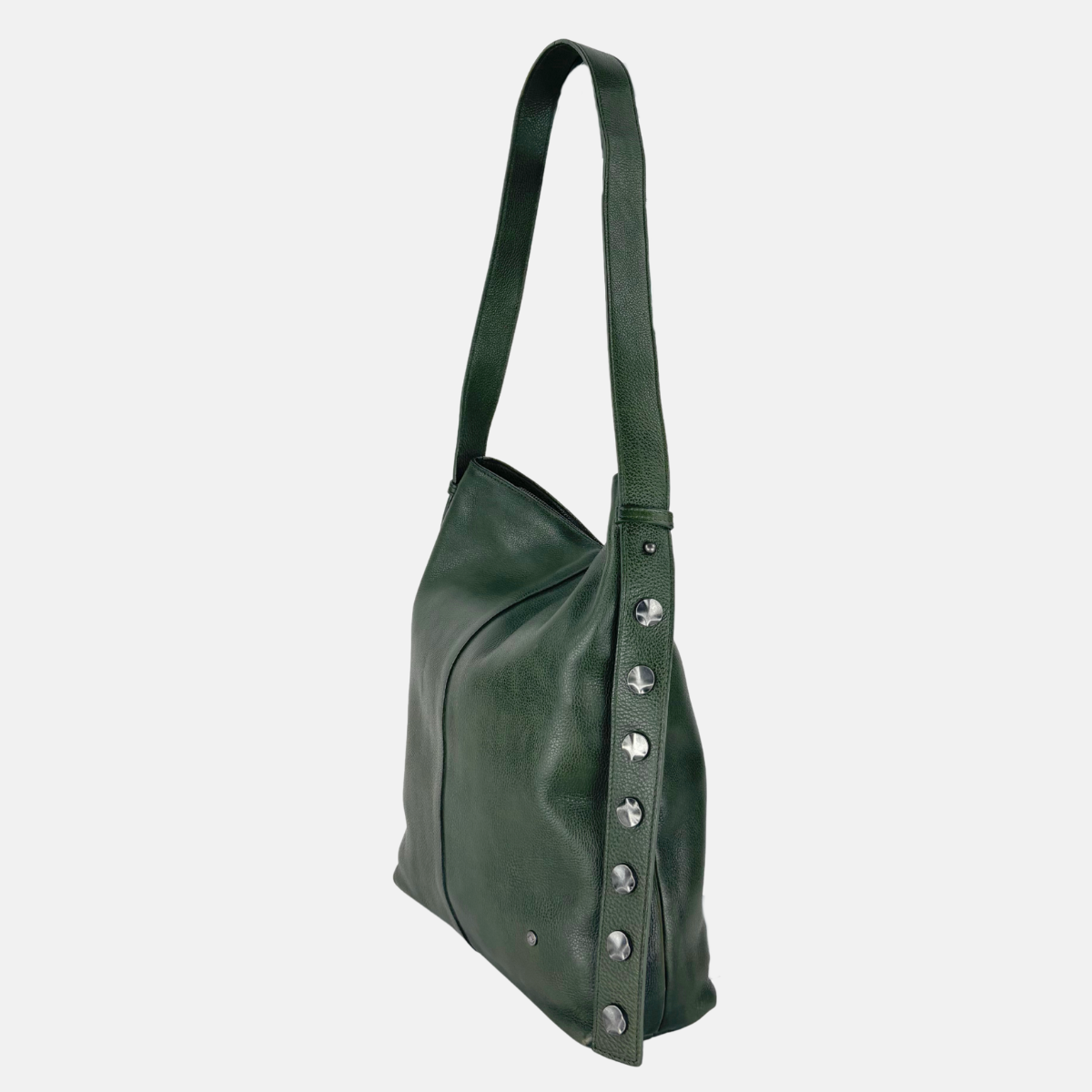 Rehard Studded Large Shoulder Tote in Olive - Big Bag NY