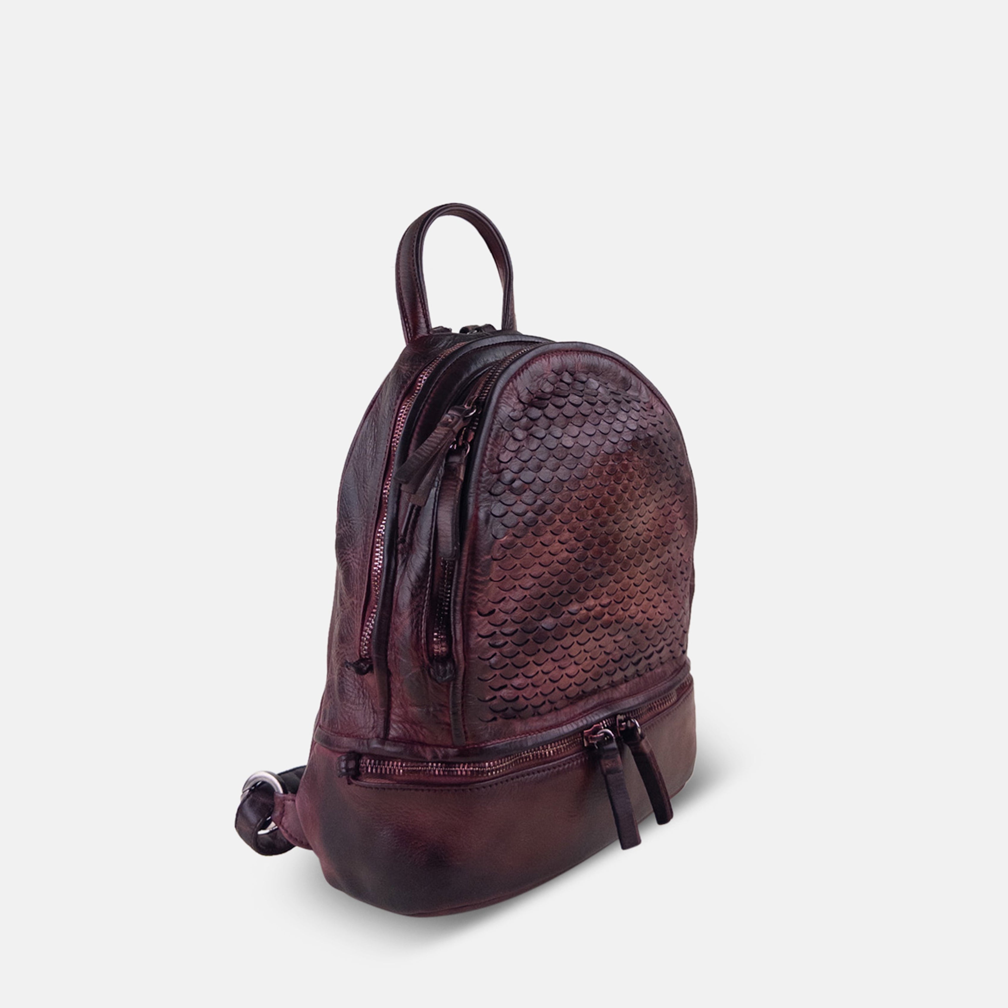 Reptile's House Lunette Mini Backpack in Burgundy - Big Bag NY