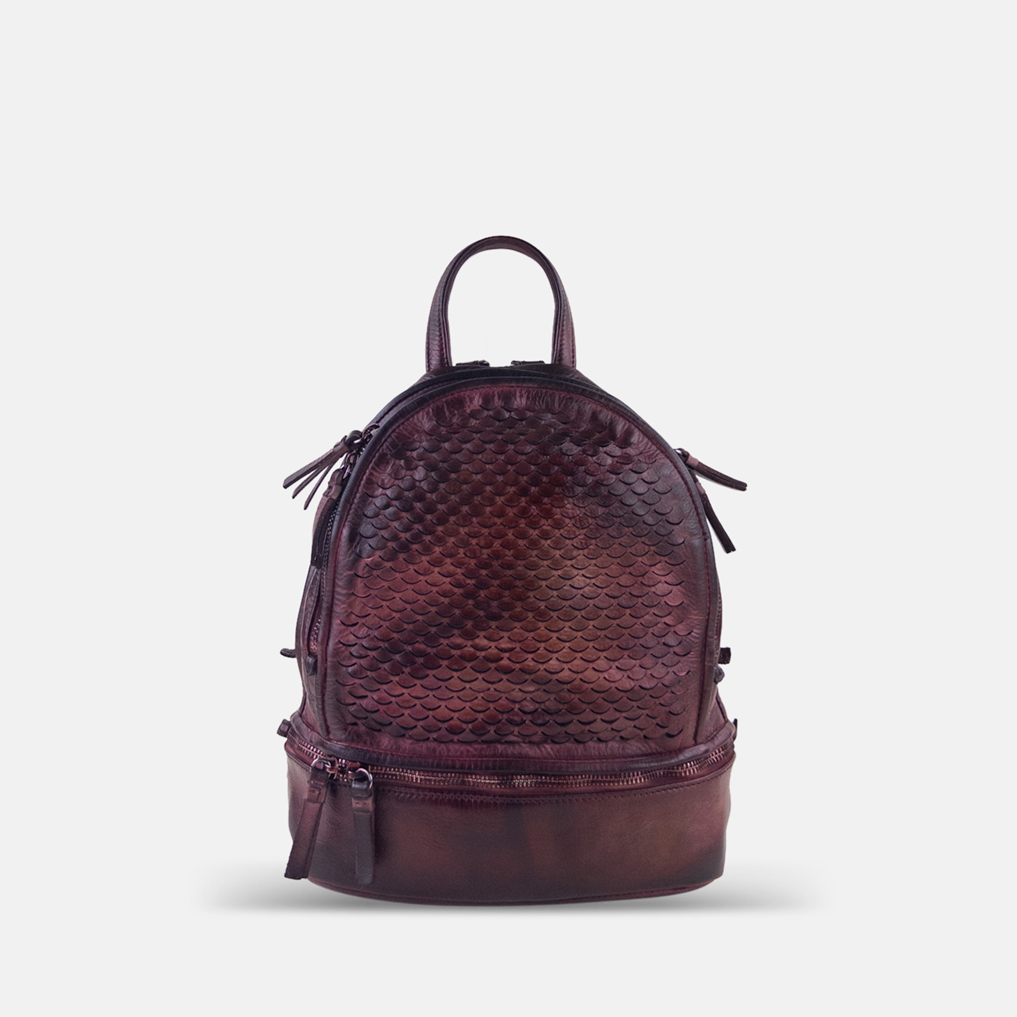 Reptile's House Lunette Mini Backpack in Burgundy - Big Bag NY