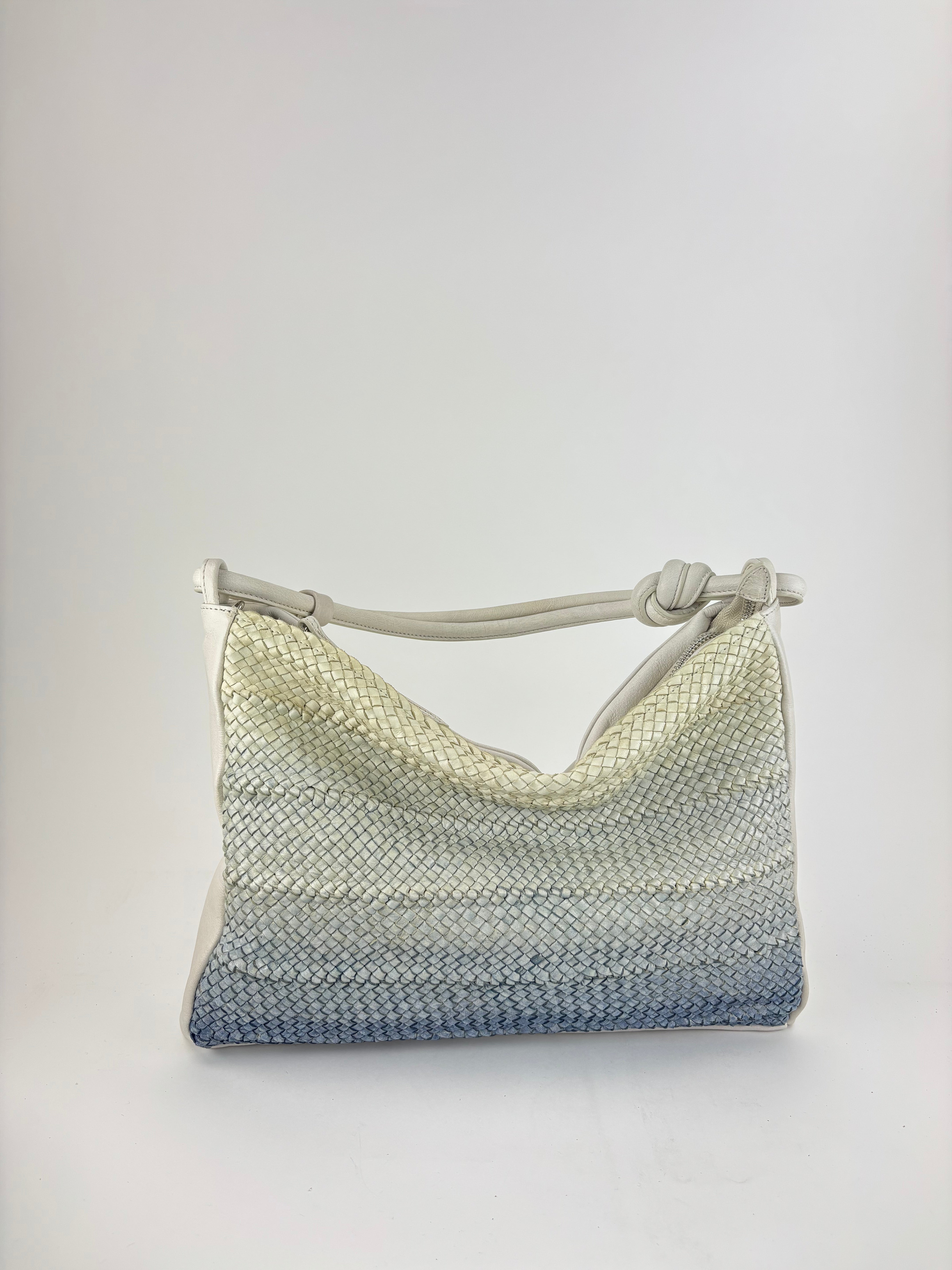Reptile's House Soul Ombre Woven Shoulder Bag Sky Blue - Big Bag NY 3