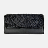 Reptiles House Black Woven Long Clutch Wallet - Big Bag NY
