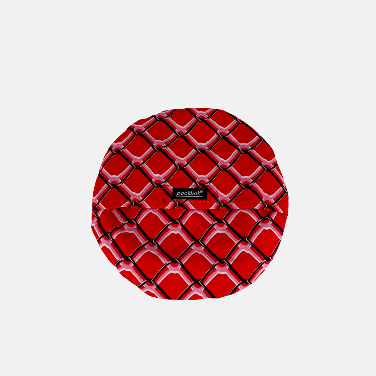 Rossomenta Pok hat  Bucket Rain Hat in Red Lattice Print - Big Bag NY