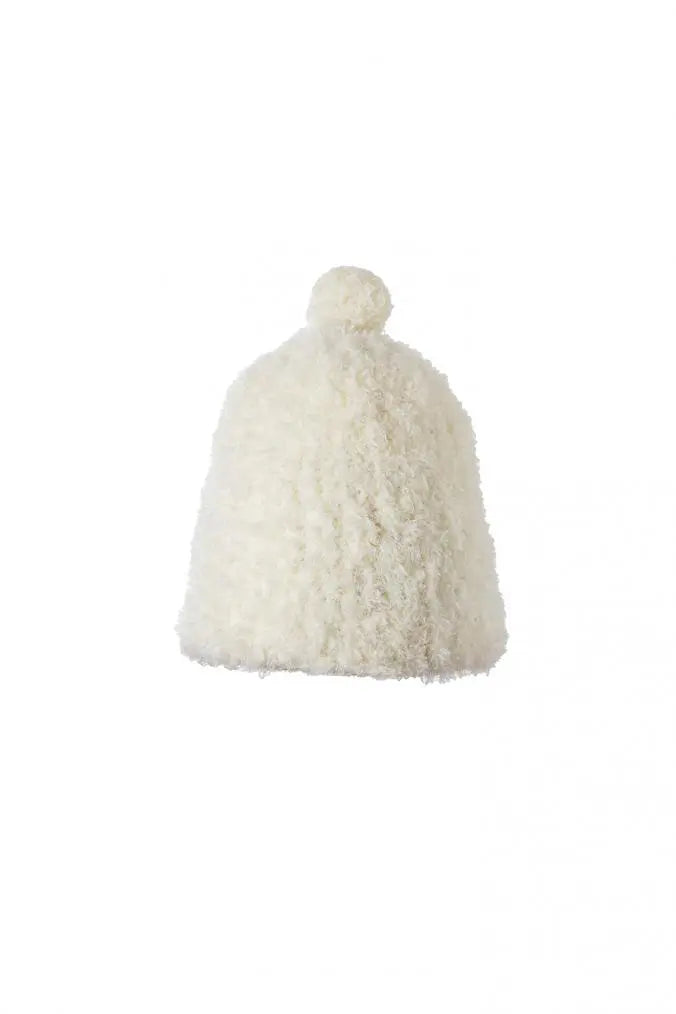 White Mühlbauer Florian Bobble Beanie - Big Bag NY