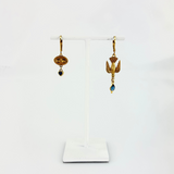 SACHA Asymmetrical Bird’s Eye Drop Earrings Blue - Big Bag NY