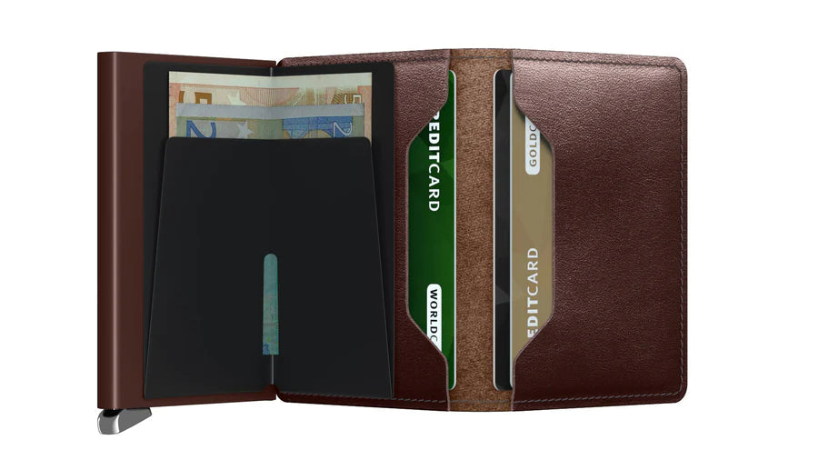 SECRID Premium Slimwallet Dusk Dark Brown - Big Bag NY open view