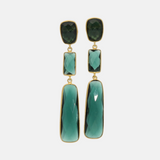 SHANSHAN Paris TOTA 3 Tier Dangle Earrings in Green Tourmaline - Big Bag NY