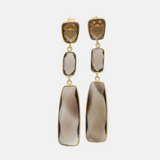 SHANSHAN Paris TOTA 3 Tier Dangle Earrings in Smoky Topaz - Big Bag NY