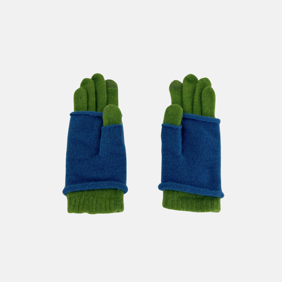 Santacana Short Wool and Cashmere Glove with Removable Fingerless Cover Cactus - Big Bag NY