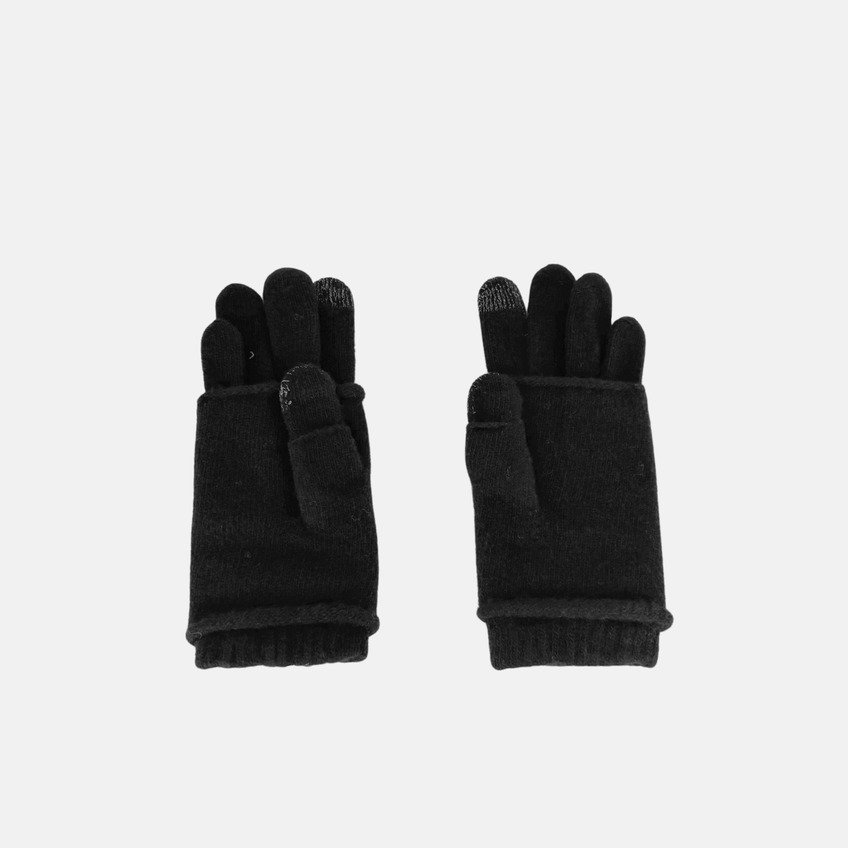 Santacana Short Wool and Cashmere Glove with Removable Fingerless Cover Marengo - Big Bag NY