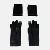 Santacana Short Wool and Cashmere Glove with Removable Fingerless Cover Marengo - Big Bag NY