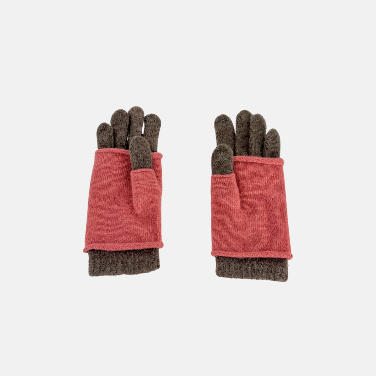 Santacana Short Wool and Cashmere Glove with Removable Fingerless Cover Vison - Big Bag NY
