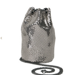 Whiting and Davis Mini Bucket Bag Pewter - Big Bag NY