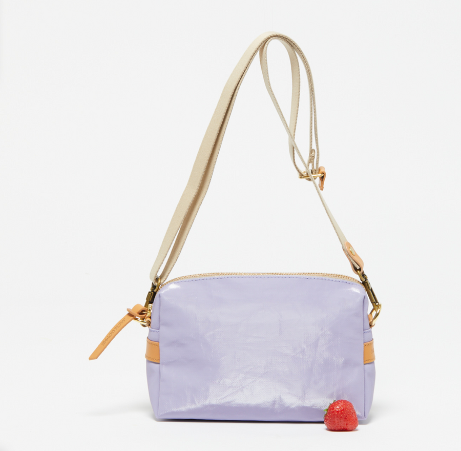 Jack Gomme Mini Linen Shoulder and Crossbody Bag Lavender - Big Bag NY