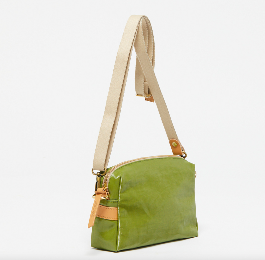 Jack Gomme Mini Linen Shoulder and Crossbody Bag Green - Big Bag NY