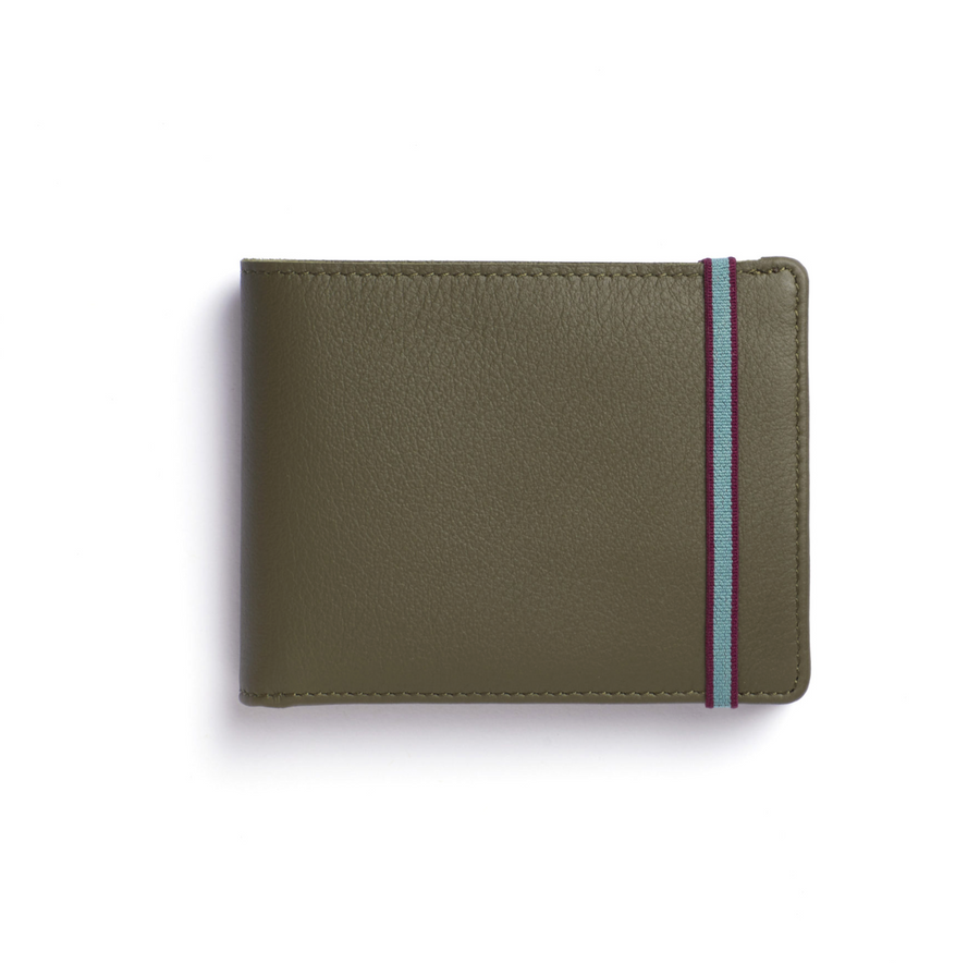 Kaki Minimalist Wallet With Coin Pocket