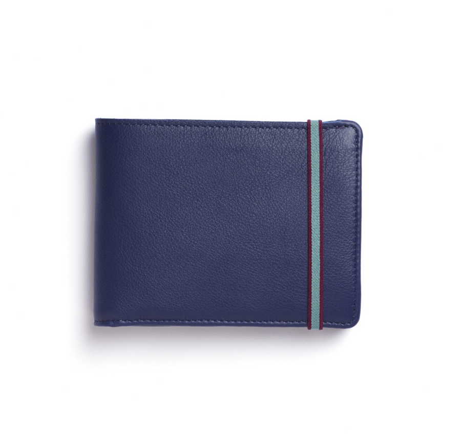 Navy Minimalist Wallet With 8 credit cards