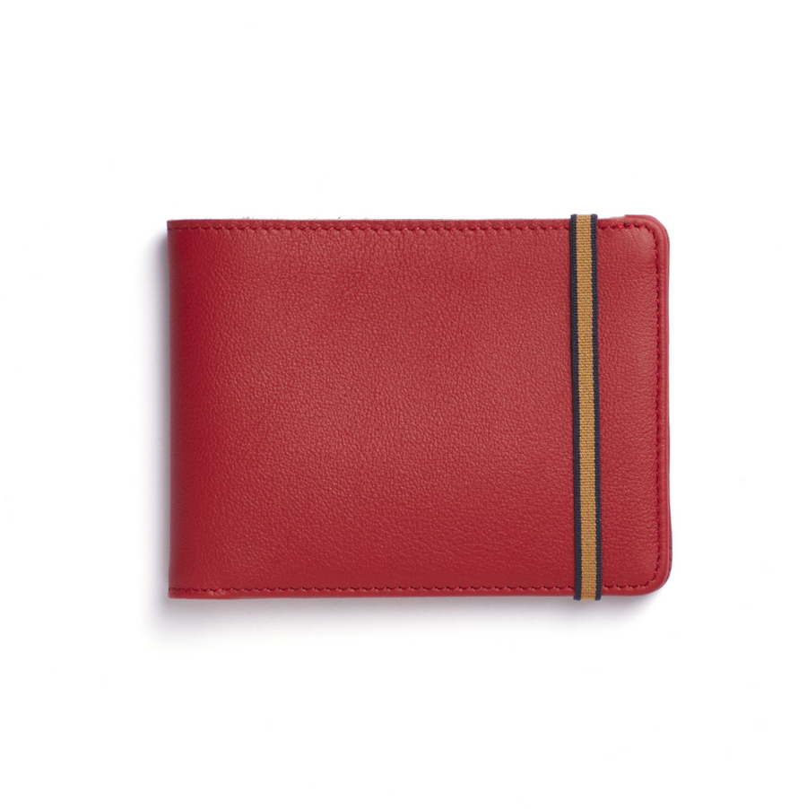 Red Minimalist Wallet With 8 credit cards