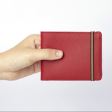 Red Minimalist Wallet With 8 credit cards