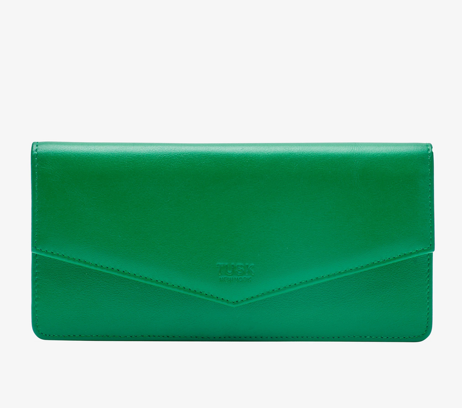 Tusk Joy Gusseted Clutch Wallet Emerald- Big Bag NY