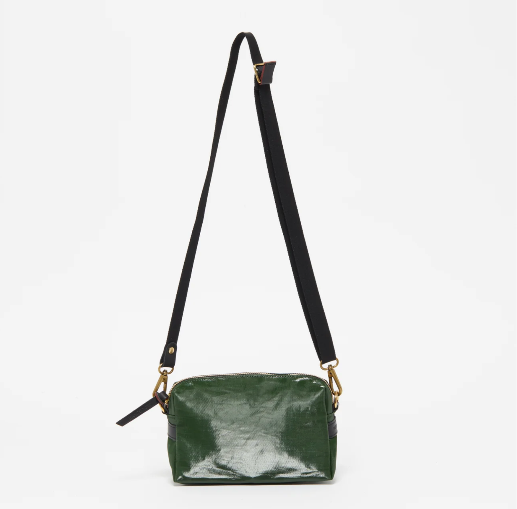 Jack Gomme Mini Shoulder Bag in Coated Linen Cypres Green - Big Bag NY