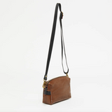 Jack Gomme Mini Shoulder Bag in Coated Linen Toffee Brown - Big Bag NY